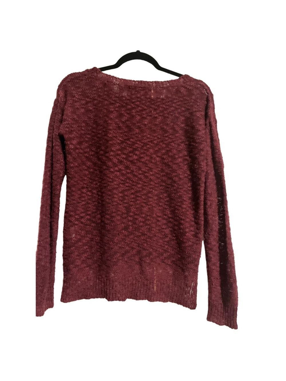 Women's Almost Famous Burgundy Love Sweater Size L - Picture 2 of 5